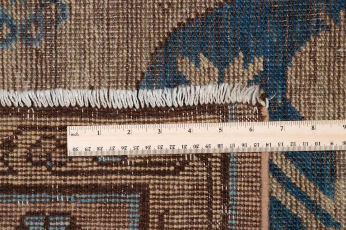 20th Century Samarkand Khotan Double-Medallion Wool Carpet (9' 3