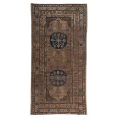 Samarkand Khotan  Double-Medallion Wool Carpet (9’ 3” x 4’ 7”)