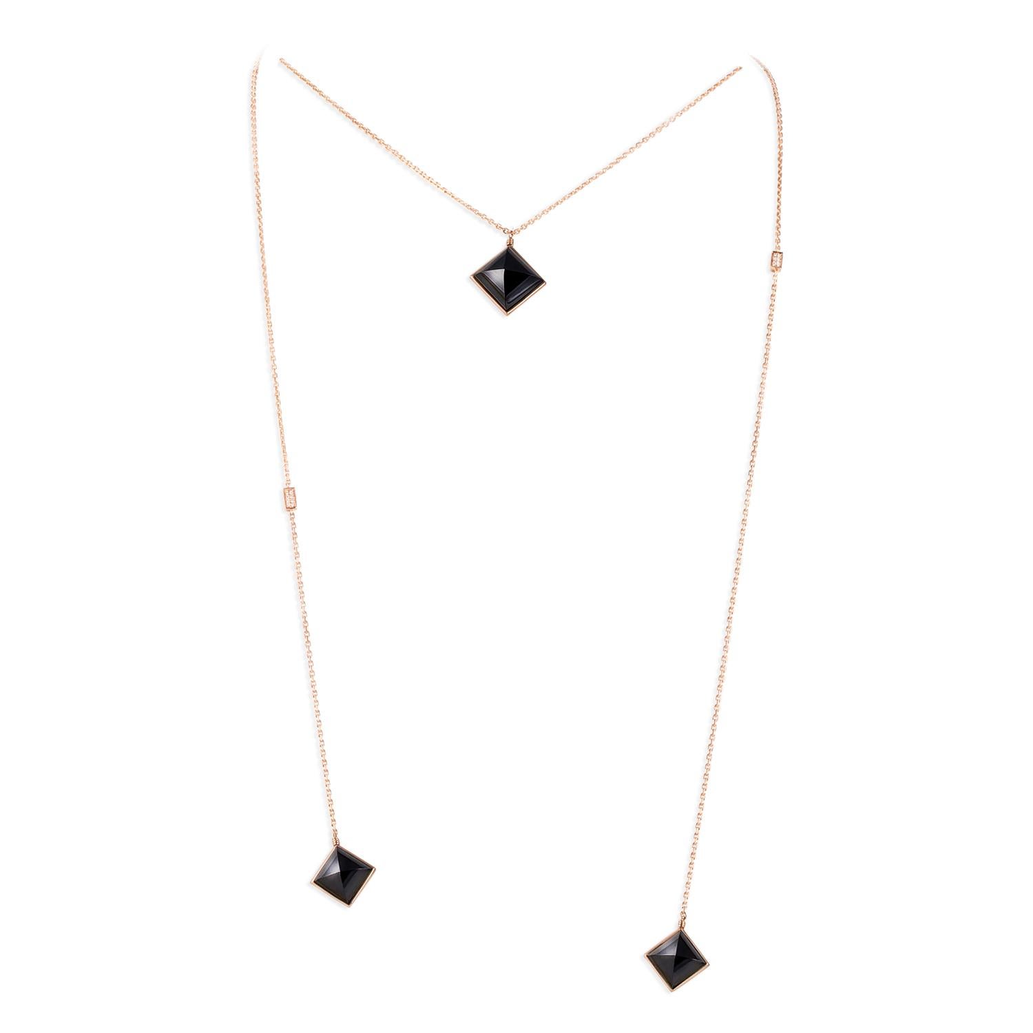 BLACK JADE Diamonds Rose Gold Necklace