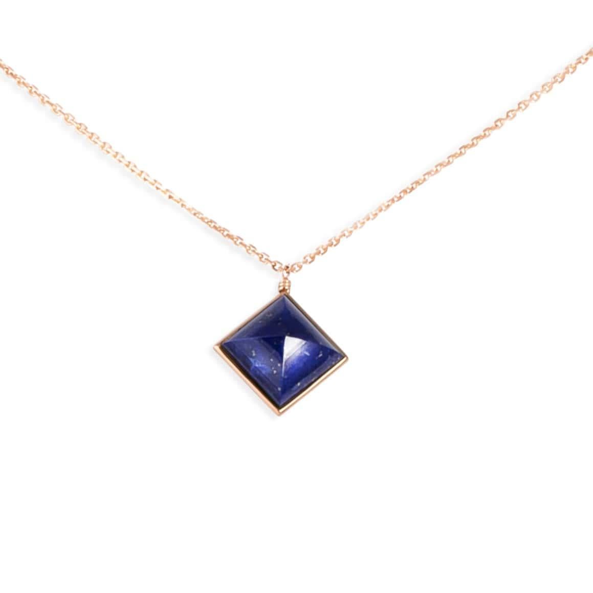 18 Carat Yellow Gold “Sautoir” Necklace with Lapis Lazuli and Diamonds Pavé Plates. HAND CARVED STONES made from a specific unique designed. HANDCRAFTED IN FRANCE.
The Designer, Bénédicte, decided to Produce all her Creations in her Country of