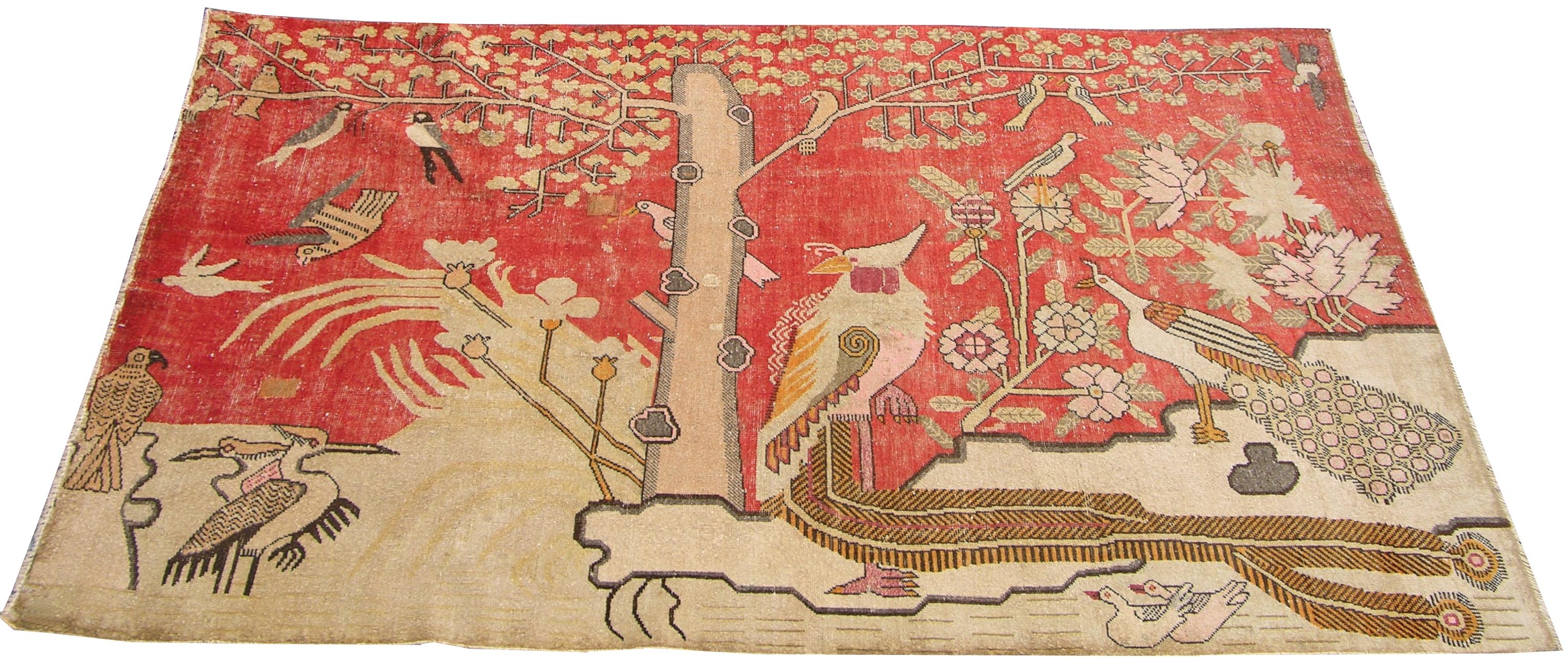 schöner Samarkand-Teppich. lebendige und schöne Farben.