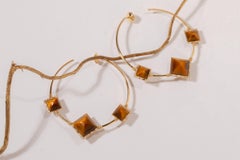 TIGER EYES Diamonds Yellow Gold Hoops