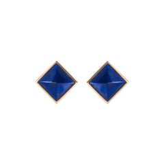 LAPIS LAZULI Yellow Gold Earrings
