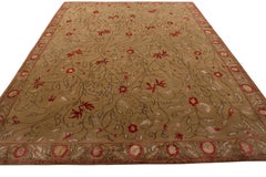 Rug & Kilim's Samarkand Style Rug Red Green European Wool Silk Floral
