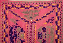 Samarkand Suzani Cradle Cover, Uzbekistan, Central Asia, 1950s