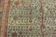 Samarkand Vintage Rug In Pale Sand - Silk - Yarkand Pomegranate Design