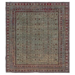 Samarkand Vintage Rug In Pale Sand - Silk - Yarkand Pomegranate Design