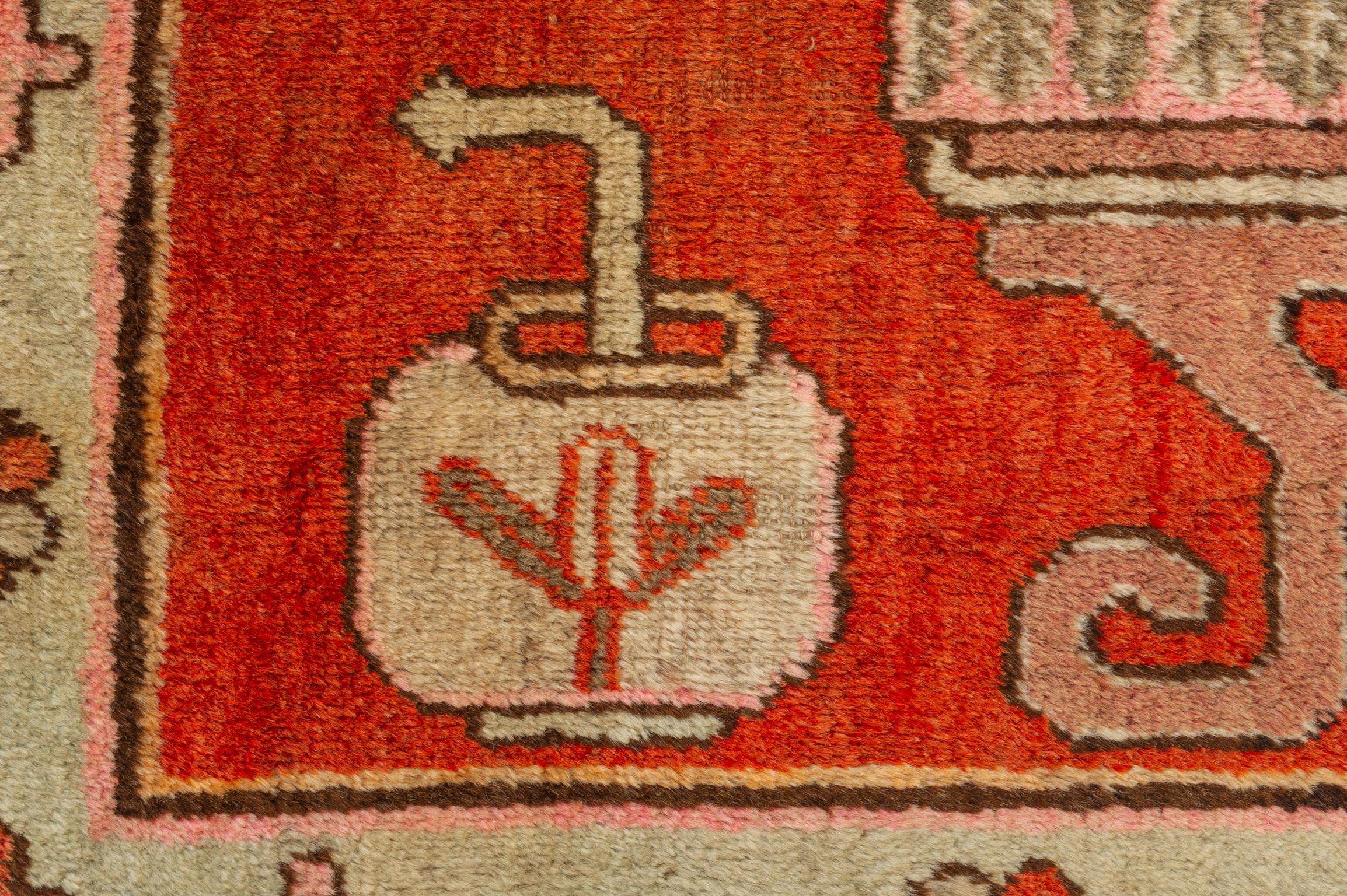 Samarkanda or Khotan Pictorial Rug For Sale 2