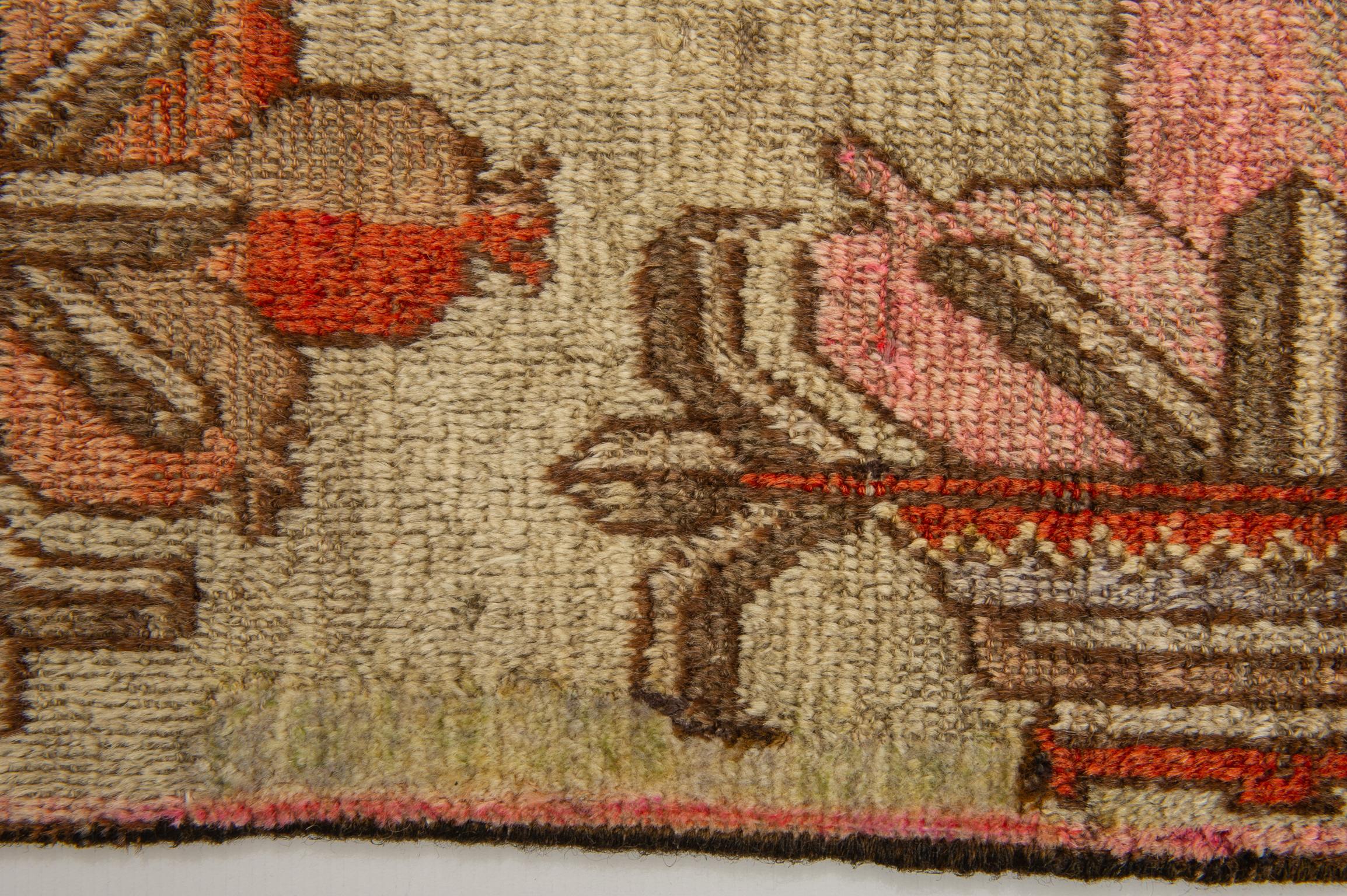 Samarkanda or Khotan Pictorial Rug For Sale 5