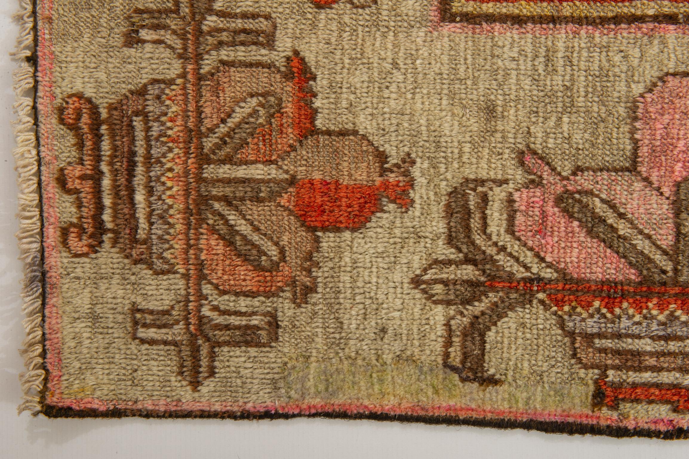 Samarkanda or Khotan Pictorial Rug For Sale 6