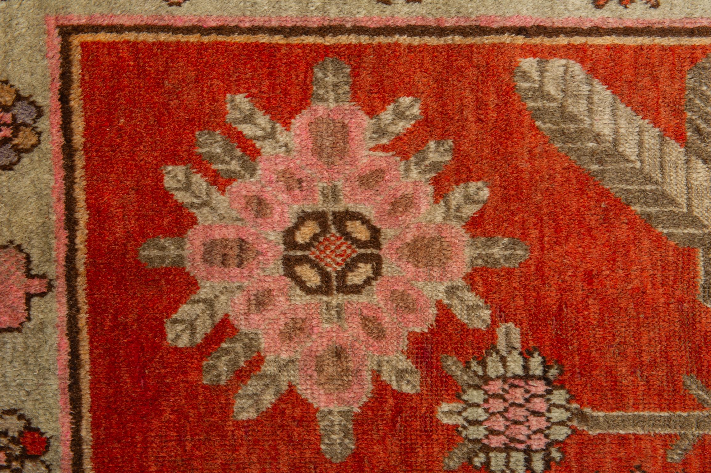 Samarkanda or Khotan Pictorial Rug For Sale 1