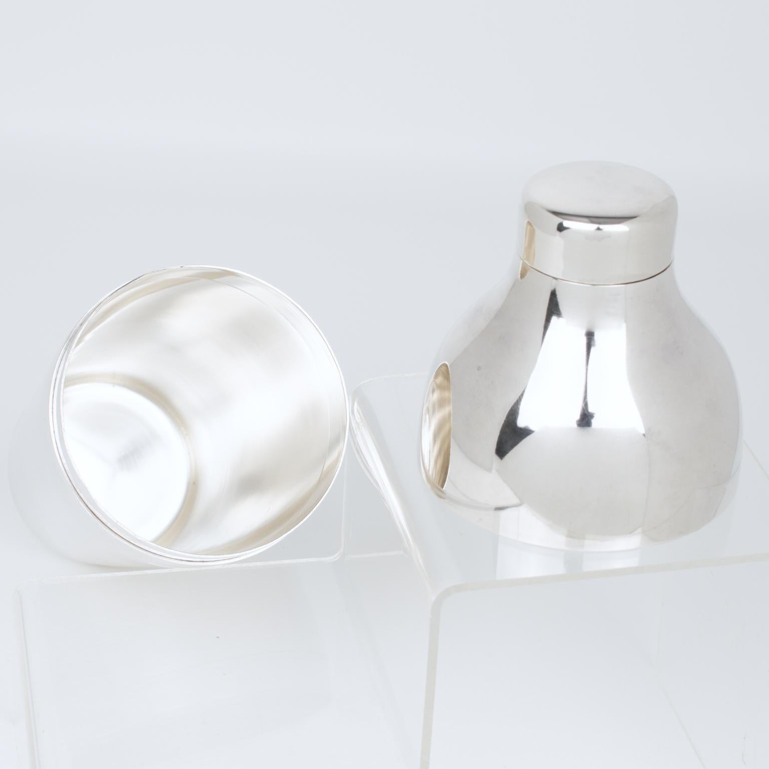 Italiano Shakers da cocktail modernista in argento di Sambonet Italia in vendita