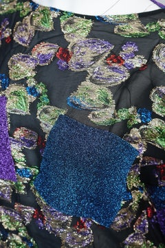 Sambucari Italian Metallic Woven Sheer Blouse