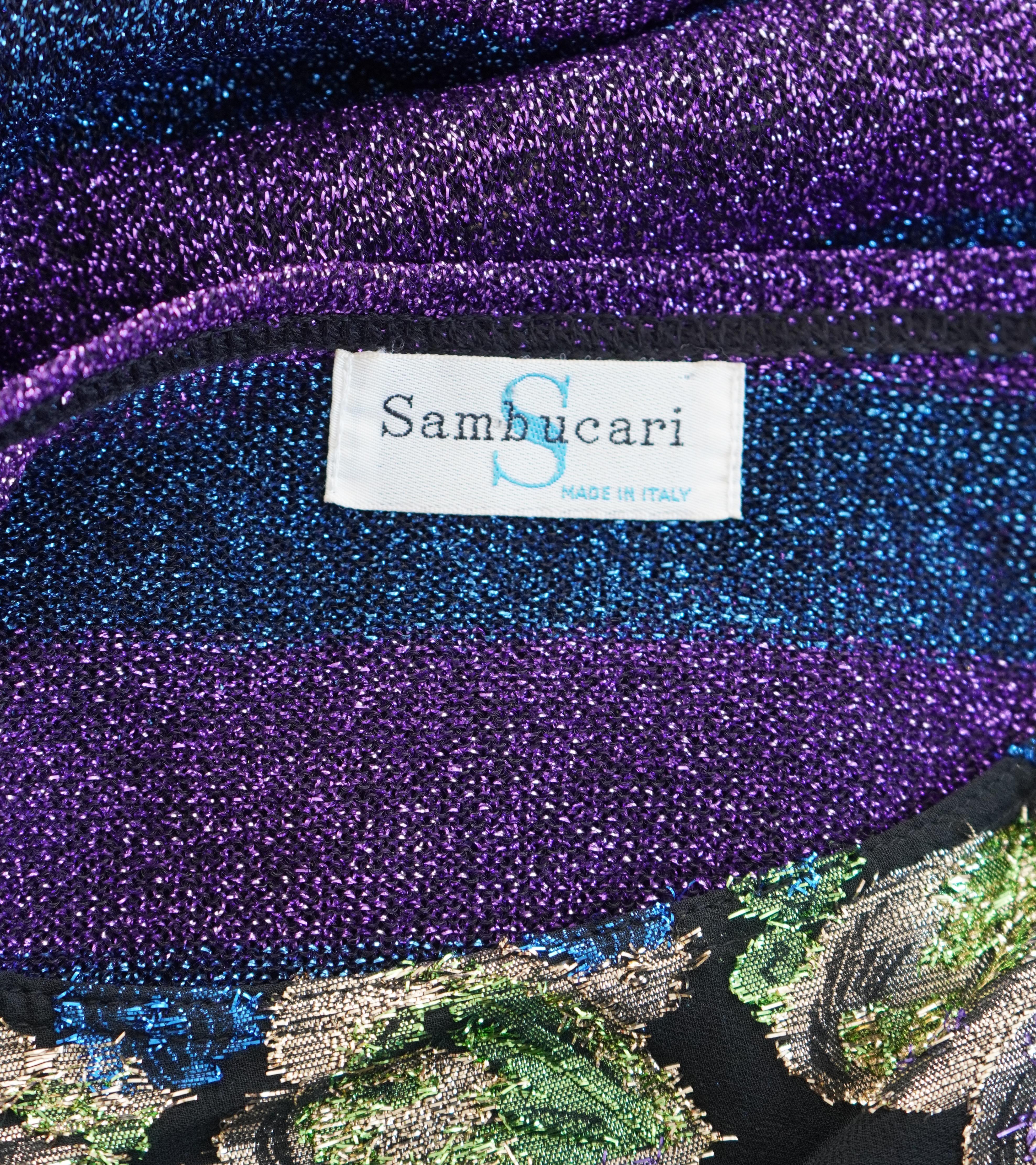 Donna Sambucari - Camicetta in tessuto metallizzato italiano con trasparenze in vendita