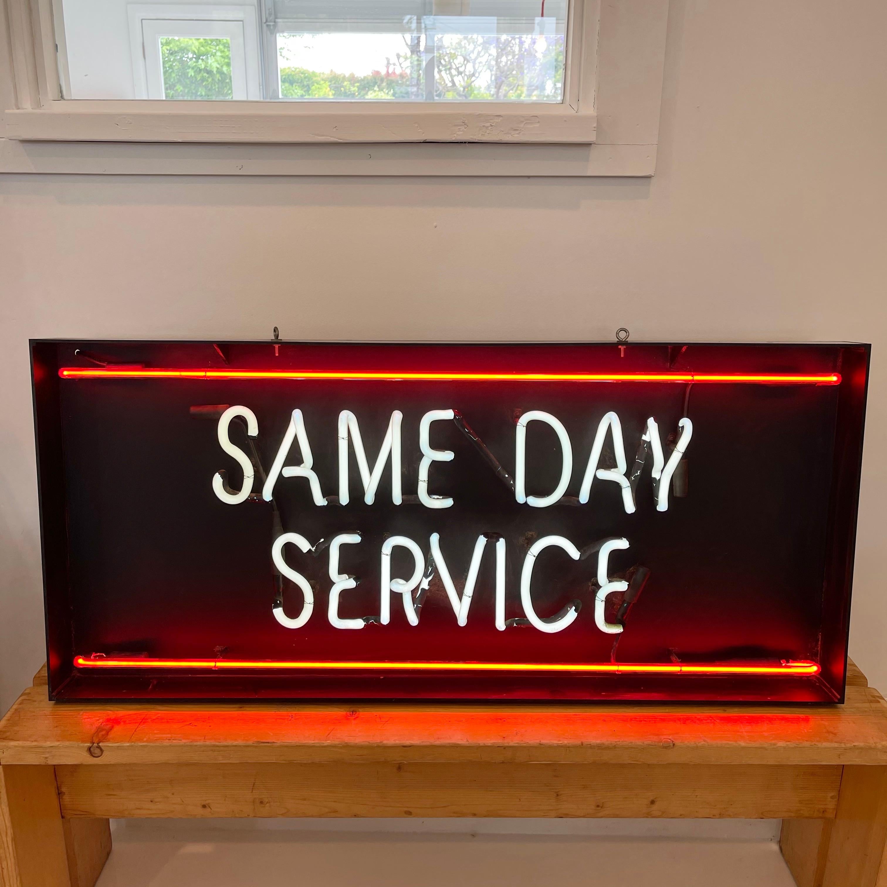 North American Same Day Service Neon Sign