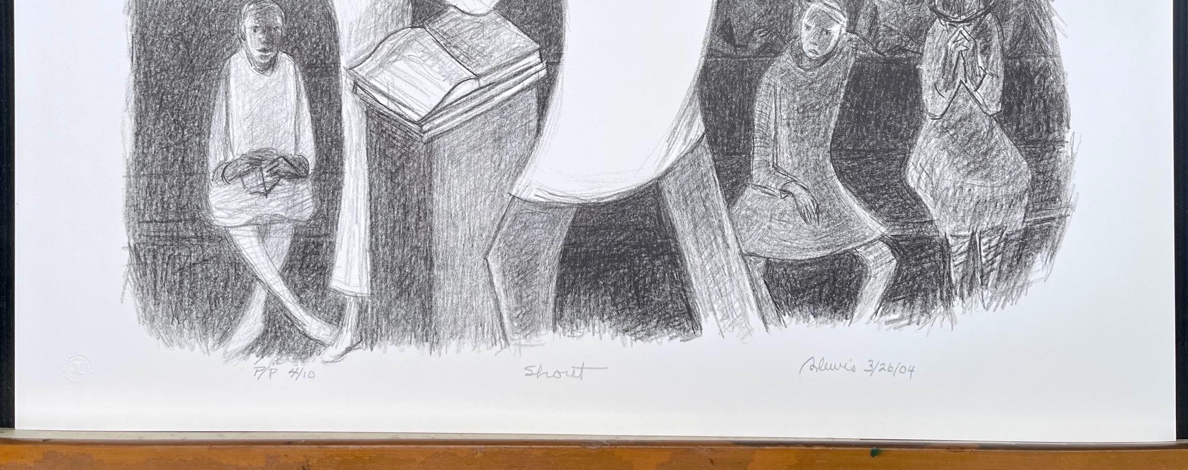 SHOUT Litografía firmada, Predicador Iglesia Negra, Cultura Afroamericana en venta 3