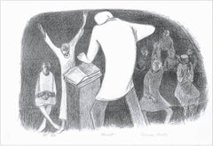 SHOUT Signed Lithograph, Preacher Black Church, African American Culture