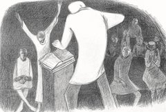 Shout, Hand Drawn Lithograph, Church Shout, African American Heritage