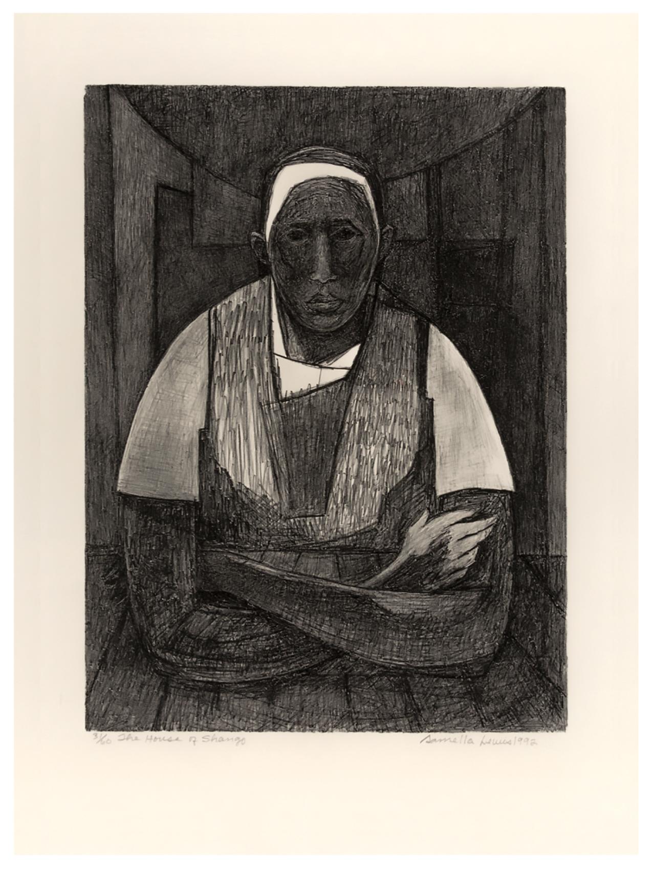 The House of Shango - Artiste afro-américain - Print de Samella Lewis