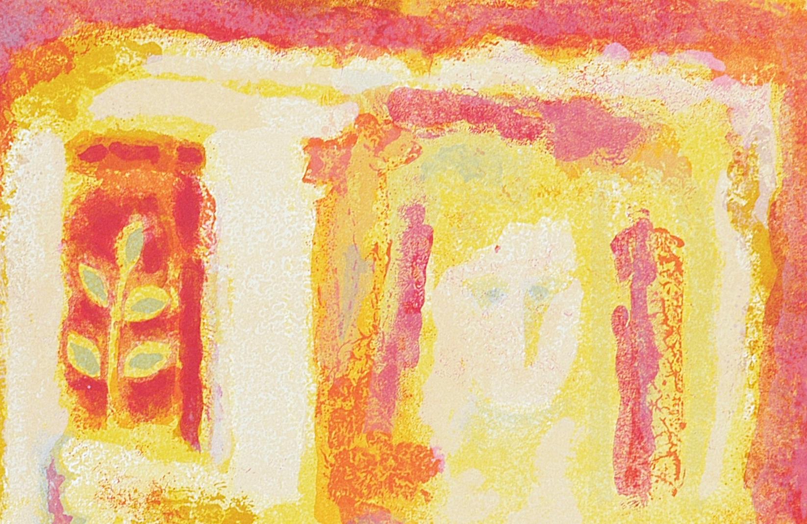Chica en la ventana - Litografía original de Sami Burhan - 1969 en venta 1