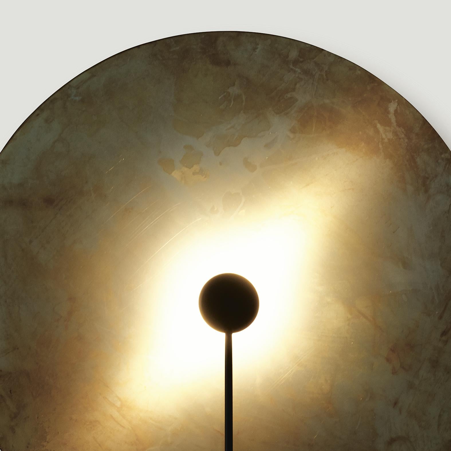 Scandinavian Modern Sami Kallio SOL Extra Large Brass Wall Lamp by Konsthantverk