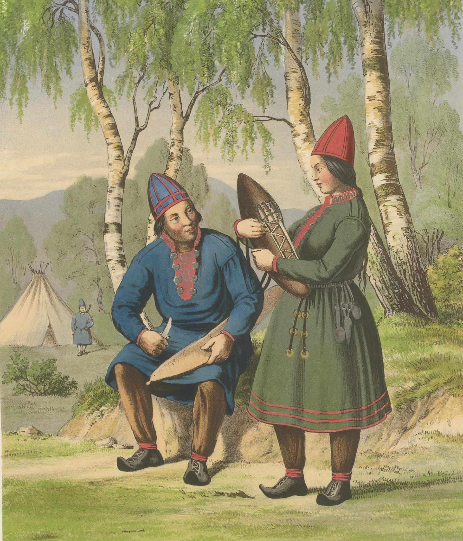 Paper Sámi (Laplander) Costumes from Northern Norway – Helgeland Region, c.1860 For Sale