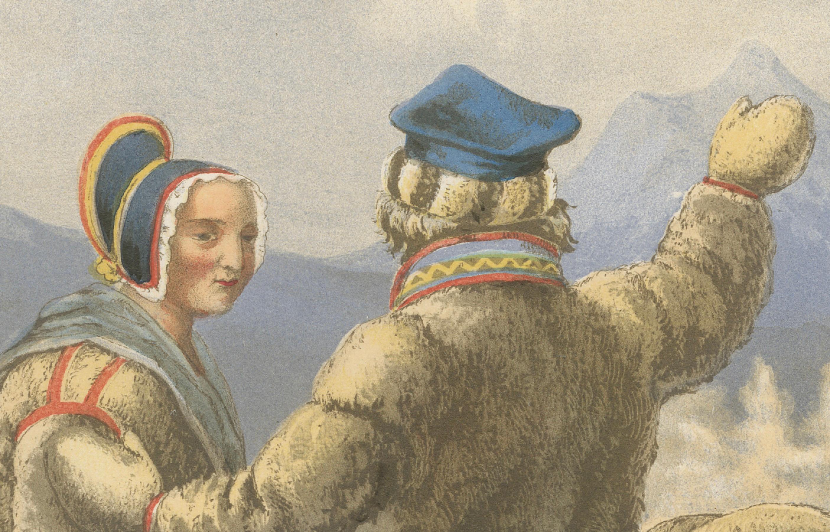 Mid-19th Century Sámi Winter Dress, Karasjok, Northern Norway – Traditional Arctic Clothing, 1860 For Sale