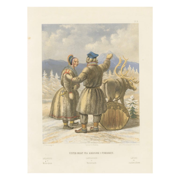 Smi Winter Dress, Karasjok, Northern Norway  Traditional Arctic Clothing,  1860 For Sale at 1stDibs