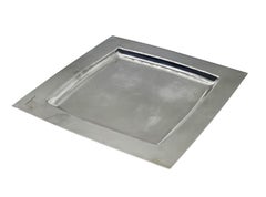 Sami Wirkkala pour Cleto Munari, plateau carré plaqué argent, Italie, années 1980