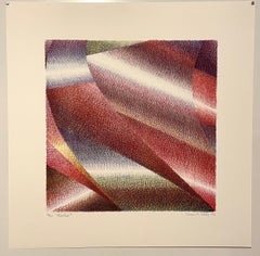 Arab Modernist Abstract Silkscreen Print Palestinian Woman Artist Samia Halaby
