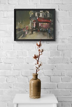 Atardecer en el Strand, Londres (Icónico, Paisaje urbano, Resplandor)