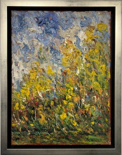 'Bouleaux Automne Parc Sorbonne' Post Impressionist Floral
