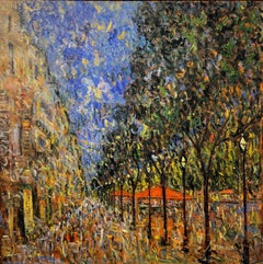 Contemporary Post-Impressionist Night Cityscape 'Une Soirée à Paris'