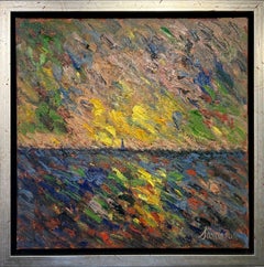 ‘Sunrise on the Sea’ Impressionist Seascape Oil Painting