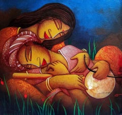 Love Pair, Acrylic on Canvas by Contemporary Indian Artist “In Stock”