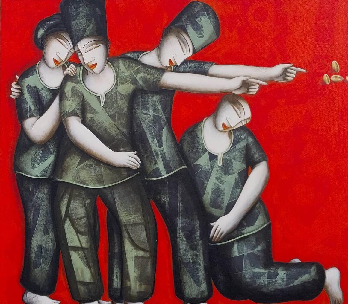 Interior Painting di Samir Sarkar - Senza titolo, Figurativo, Per tutte le nostre attività, Acrilico su tela "In magazzino"