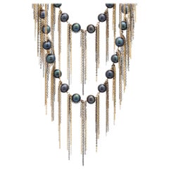 Samira 13 Ink Freshwater Pearl Fringe Layered Necklace