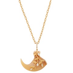 Samira 13 Resin Bear Claw Diamond Vine Pendant 18k Handmade Link Chain Necklace