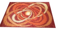 SAMIT Borgosesia Pure Wool Rug with Geometric Patterns, Mod. Iris, 1970