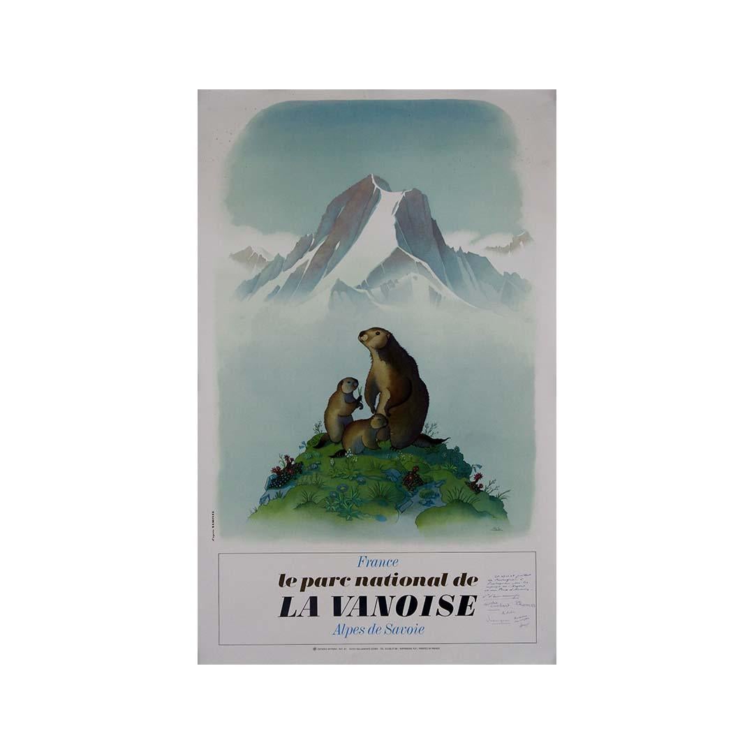 CIRCA 1975 Originalplakat von Samivel - Parc national la Vanoise Alpes de Savoie im Angebot 2
