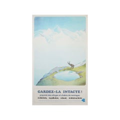 Circa 1980 Samivel Environmental Mountain Poster “Gardez-la Intacte”