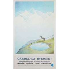 Circa 1980 Samivel Environmental Mountain Poster “Gardez-la Intacte”