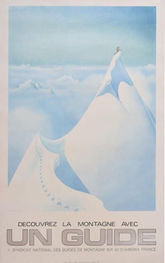 Samivel Chamonix original Vintage skiing poster Decouvrez La Montagne Un Guide
