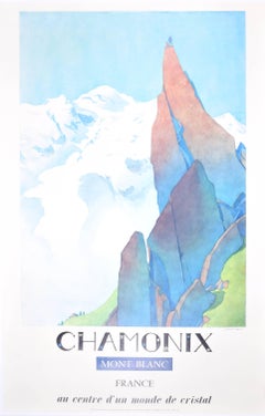 Samivel - Original Ski Climbing Poster: Chamonix Mont Blanc France Aiguille
