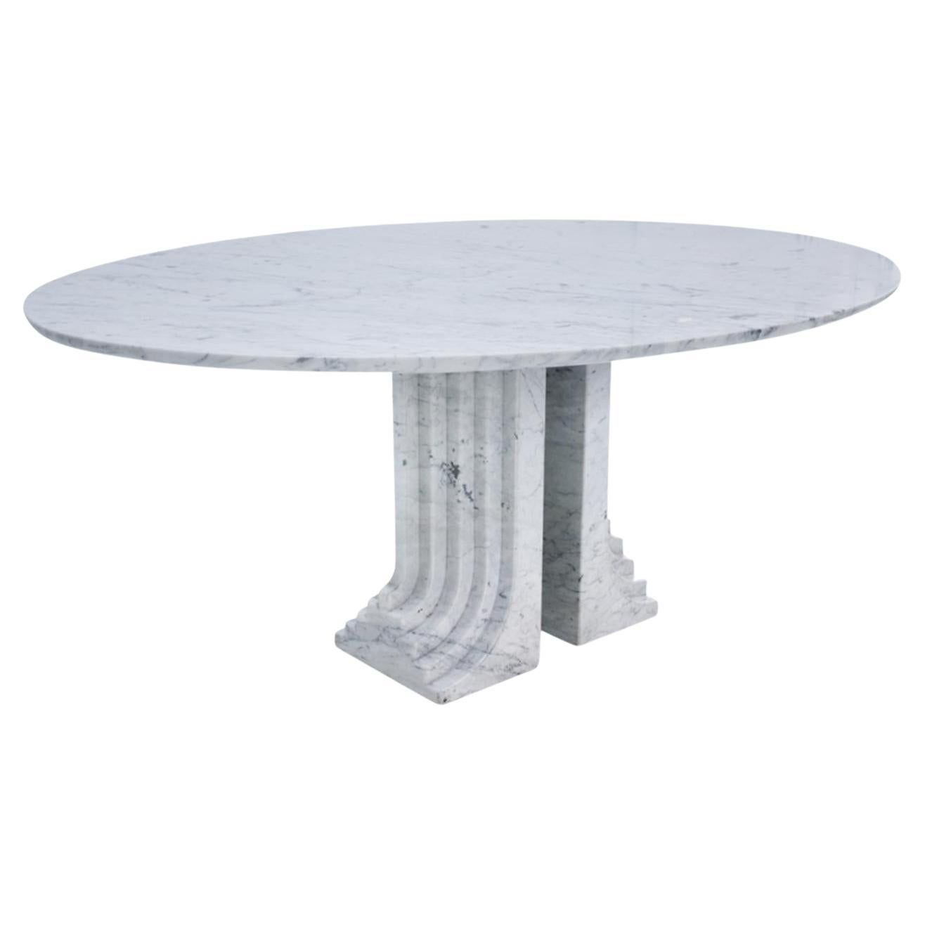 Samo Table in white marble, Carlo Scarpa For Sale