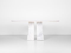 Samo table designed by Carlo Scarpa in Carrara marble, 1973