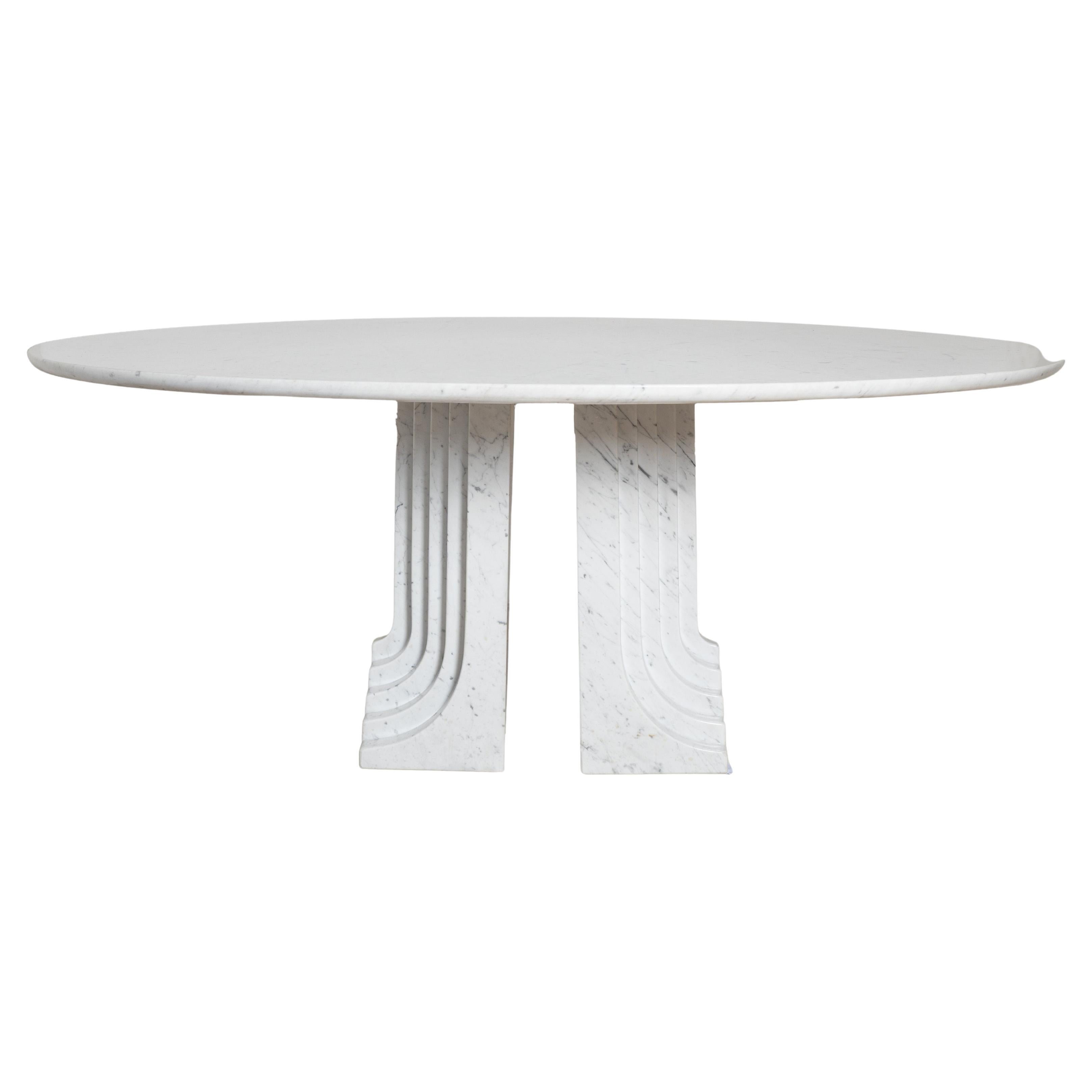 Samo Table in white marble, Carlo Scarpa