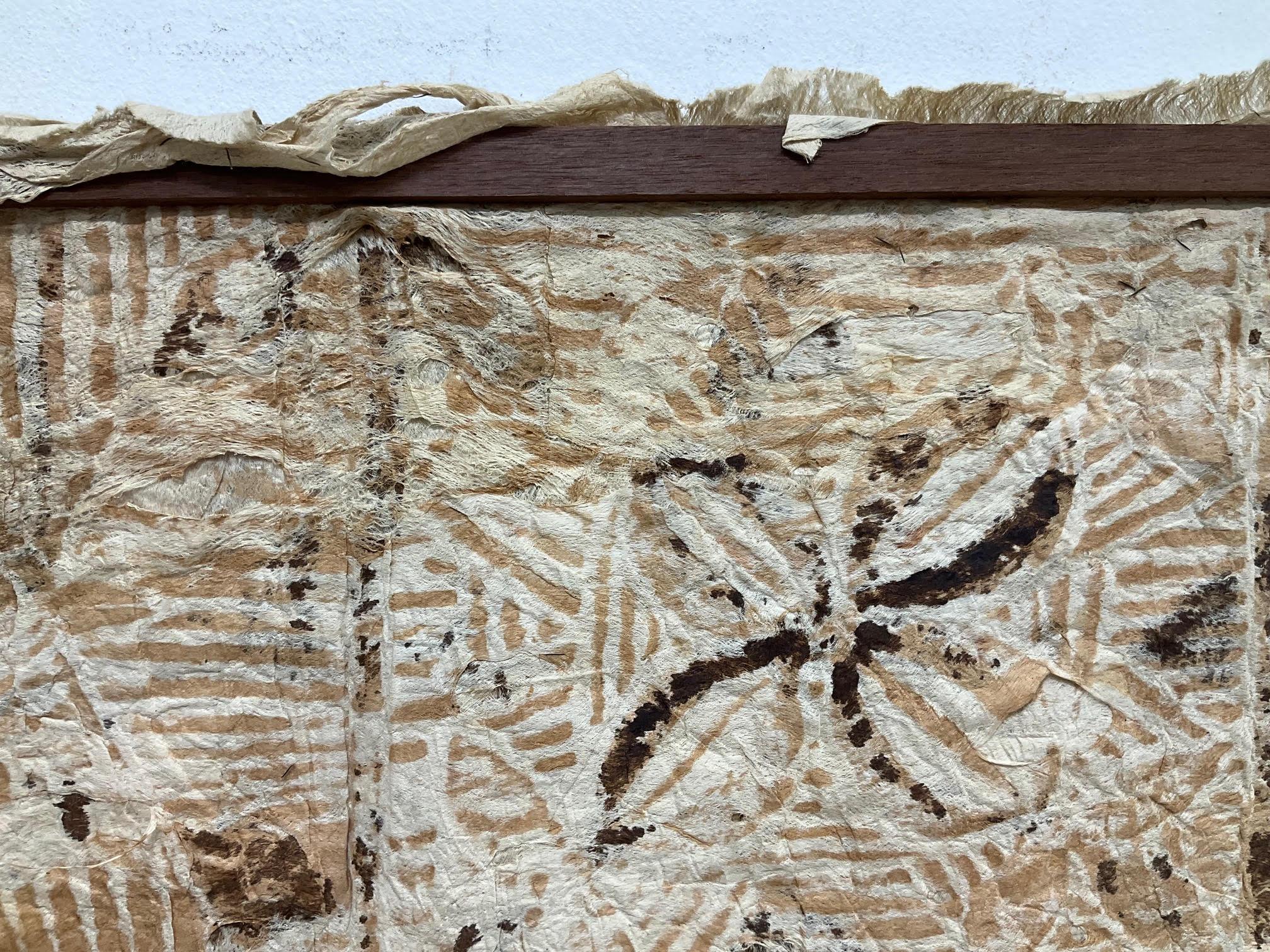 Tela de corteza samoana (Siapo) con motivos geométricos, finales del siglo XIX - principios del XX en venta 4