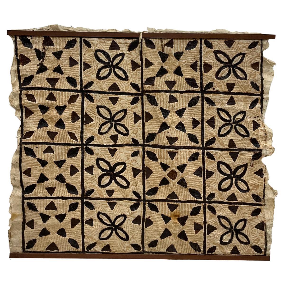 Samoan Bark Cloth (Siapo) with Geometric Motifs, Late 19th – Early 20th Century