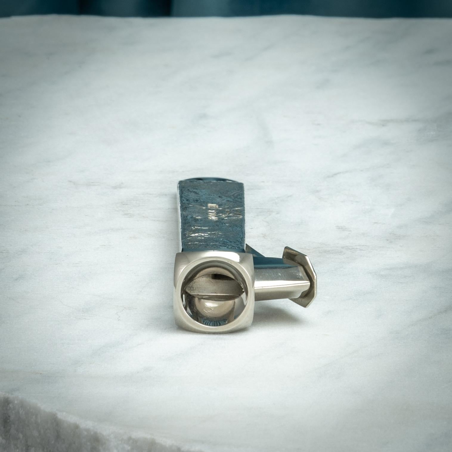 Late 20th Century Samorodok Sterling Silver Cigar Cutter, Hallmarked, London 1977